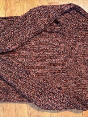 Express Marled Burnt Orange & Black Cowl Neck Sweater